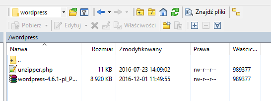 Pliki pozwalające wypakować ZIP na serwerze FTP