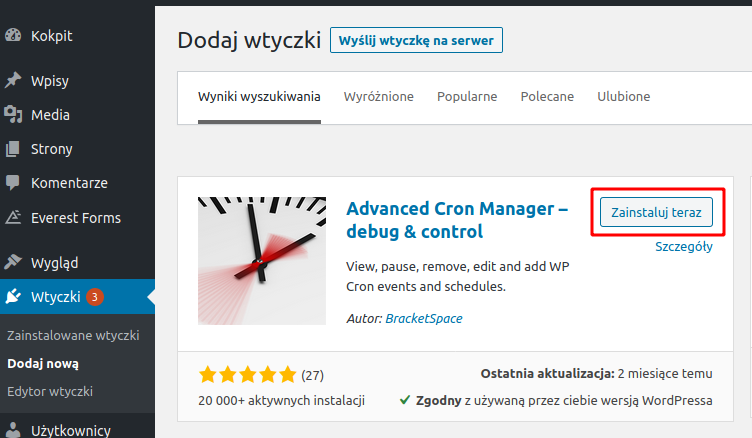 Zainstaluj Advanced Cron Manager