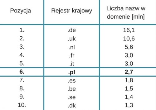 domeny .pl ranking domen narodowych domeny ccTLD popularne domeny narodowe