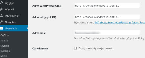 zmiana linków w ustawieniach wordpress