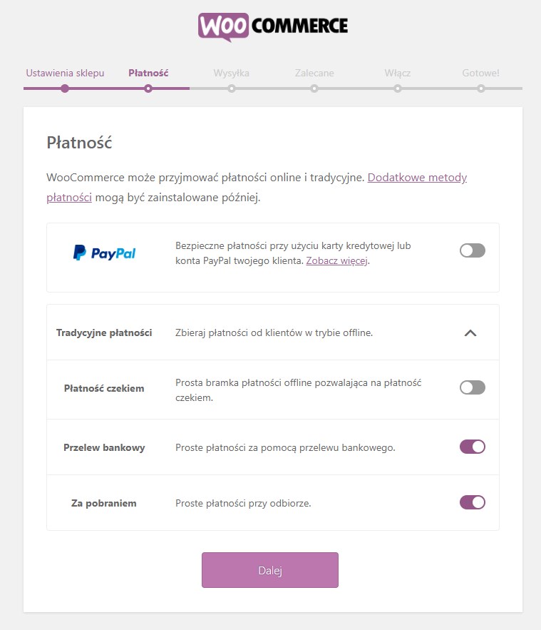 Ustawienia płatności w WooCommerce