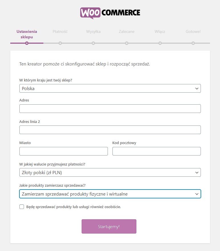 WooCommerce - ustawienia sklepu