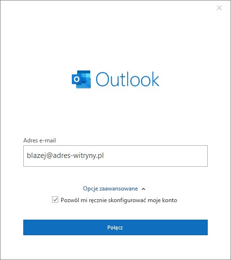 Wpisz adres e-mail w Outlooku 2016