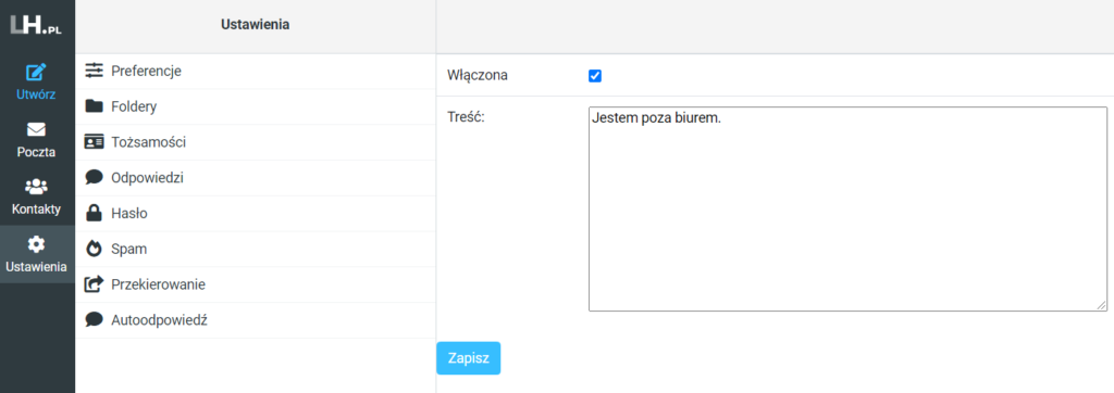 autoresponder w lh.pl