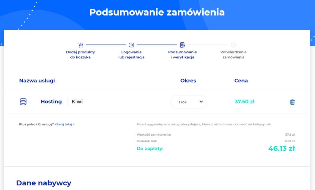 jak zamówić hosting w LH.pl, zamówienie hostingu w LH
