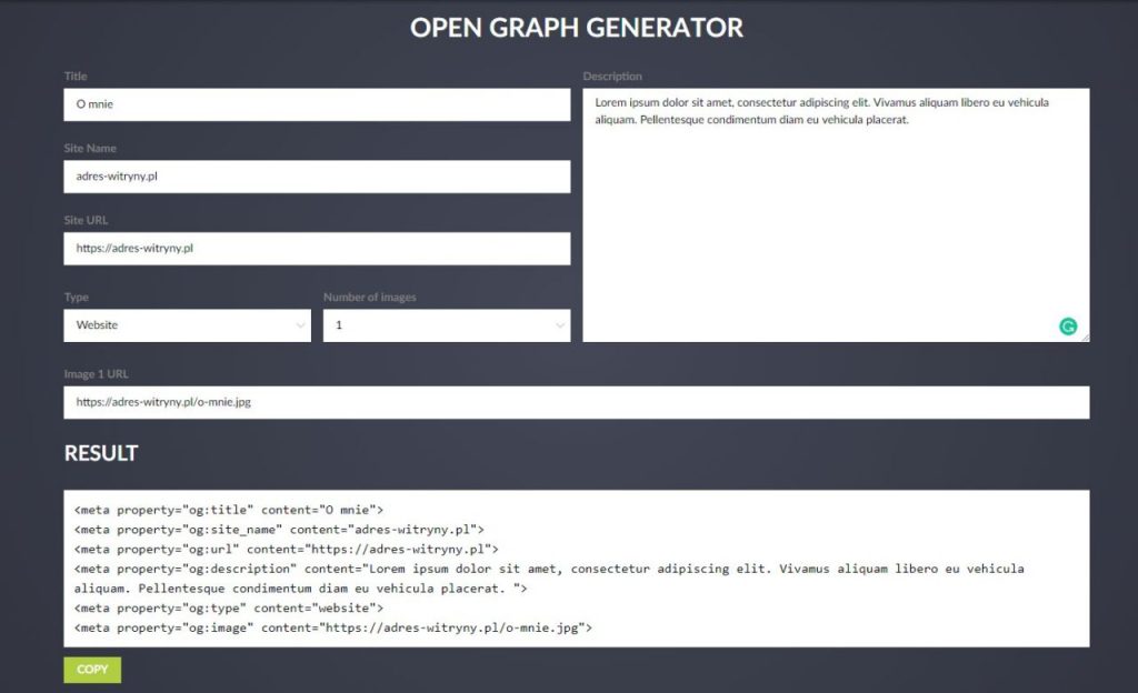 Open Graph Generator