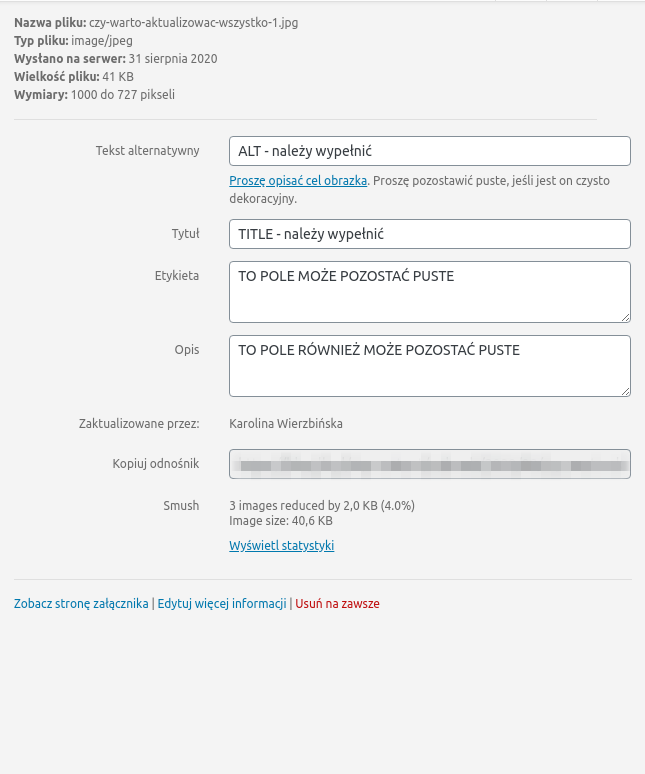 Atrybut ALT i TITLE w WordPressie, instrukcja konfiguracji