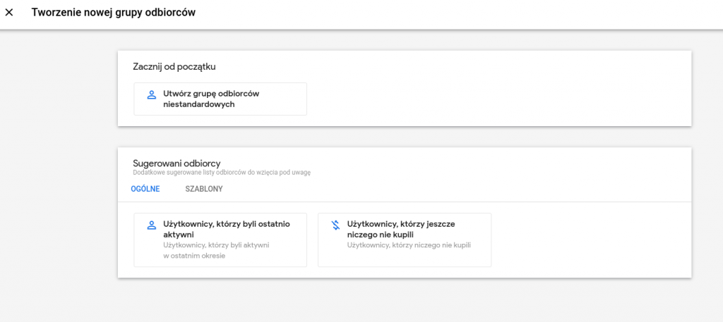 Tworzenie nowej grupy odbiorców w Google Analytics 4.