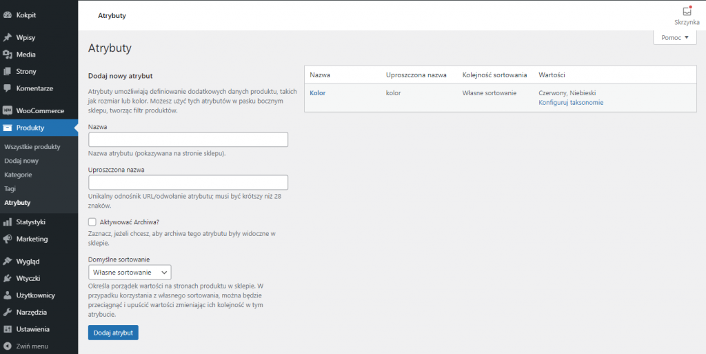 Atrybuty produktów - konfiguracja w WooCommerce