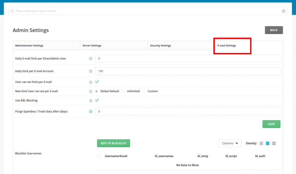 Jak zmienić limit wysyłki wiadomości w DirectAdmin?