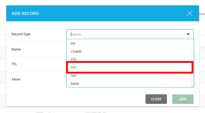 Dodanie rekordu TXT w DirectAdmin.