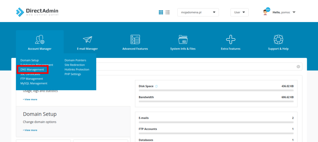 Jak zmienić TTL domeny w DirectAdmin?