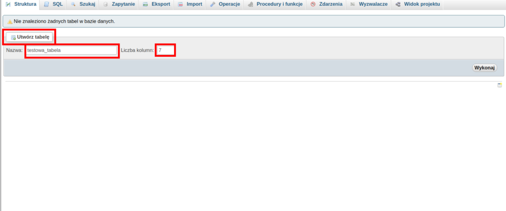Jak dodać tabelę w bazie danych MySQL?