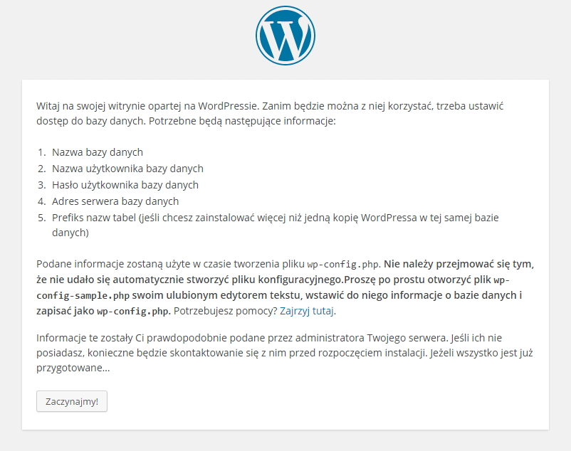 Instalacja WordPress.org na serwerze.