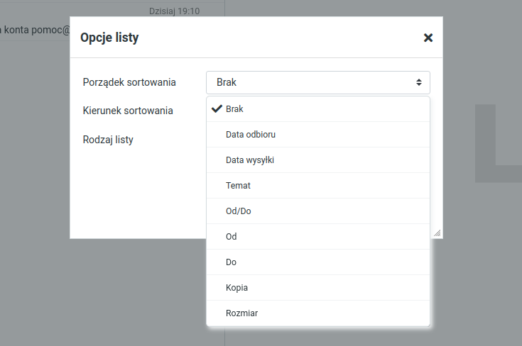 Porzadek sortowania webmail lh.pl