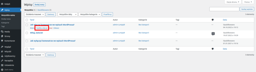 Jak zmienić datę wpisu w WordPressie?