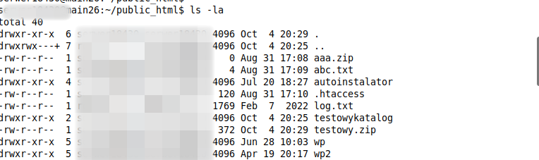 Jak spakować plik w ZIP przez SSH w systemie linux?