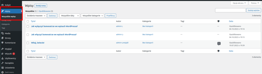 Jak włączyć komenatrze we wpisach WordPressa?