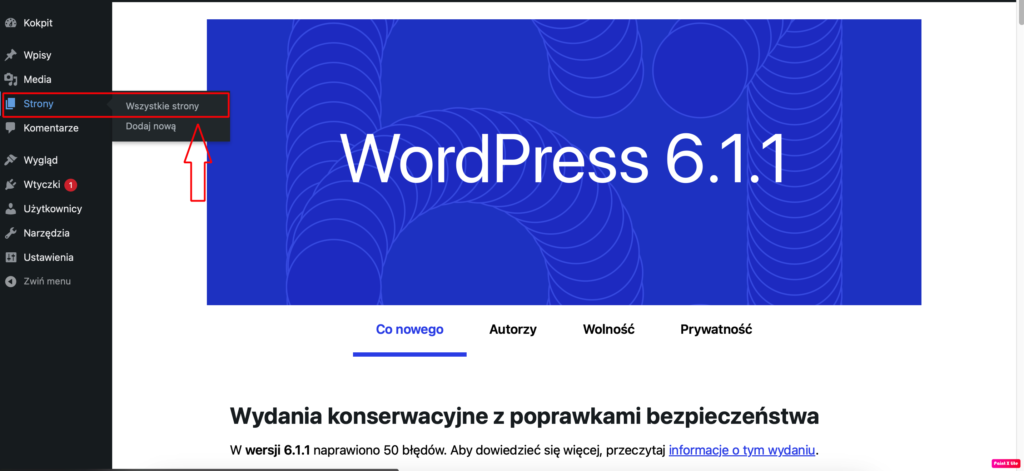 Dodanie nowej strony WordPress