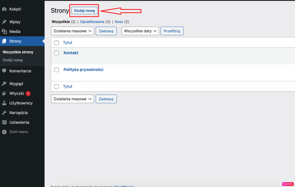 Jak dodać podstronę w WordPressie?