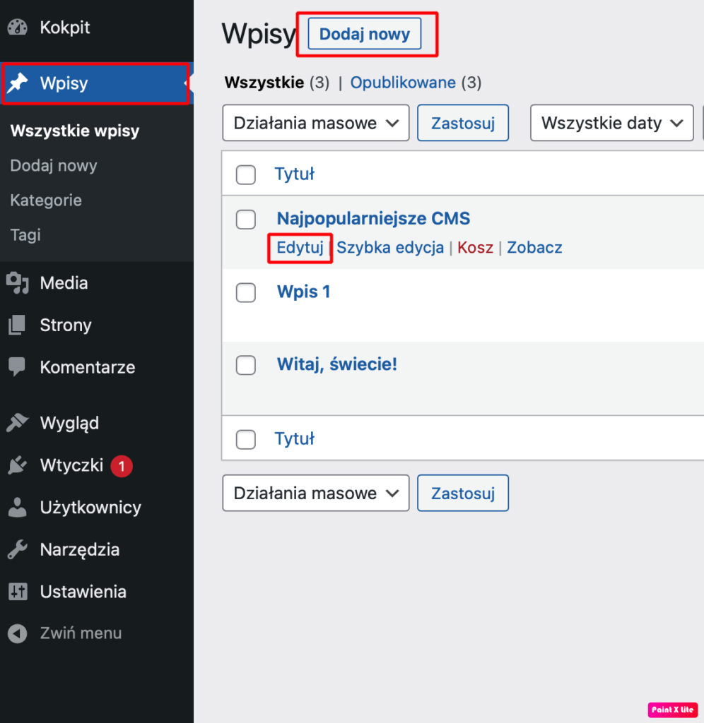 Wszystkie wisy WordPress