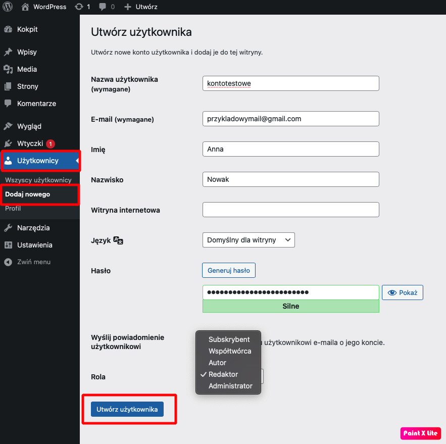 Jak dodać konto użytkownika w WordPressie i nadać mu rolę?
