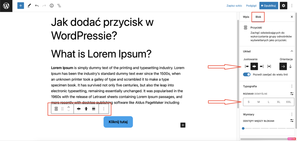 Jak dodać przycisk w WordPressie?