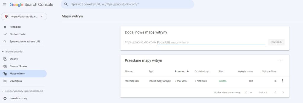 Dodawanie mapy strony do Google Search Console