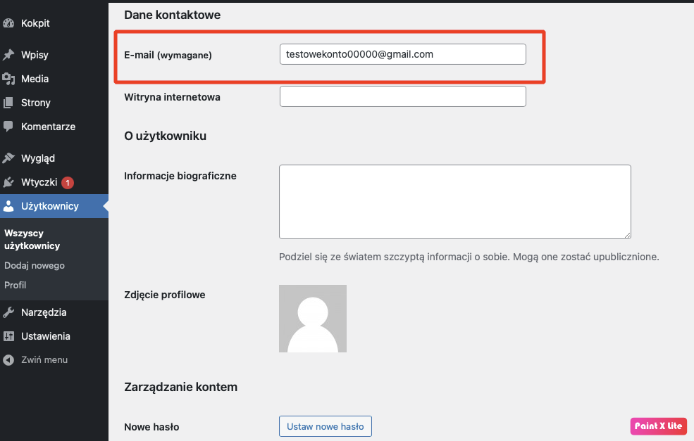 Jak zmienić adres mailowy innego użytkownika w WordPressie?