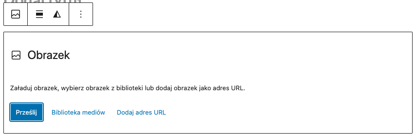 Blok obrazek domyślnie dostępny w edytorze Gutenberg