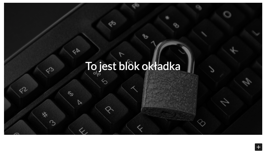 Blok okładka dostępny w edytorze treści Gutenberg