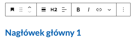 Widok bloku Nagłówek po zapisaniu zmian