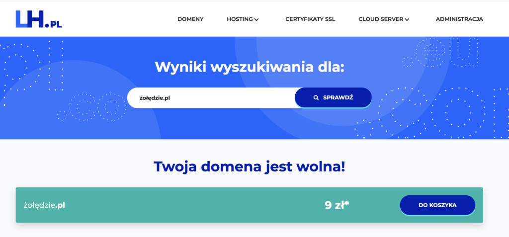 wyszukiwarka domen w lh.pl